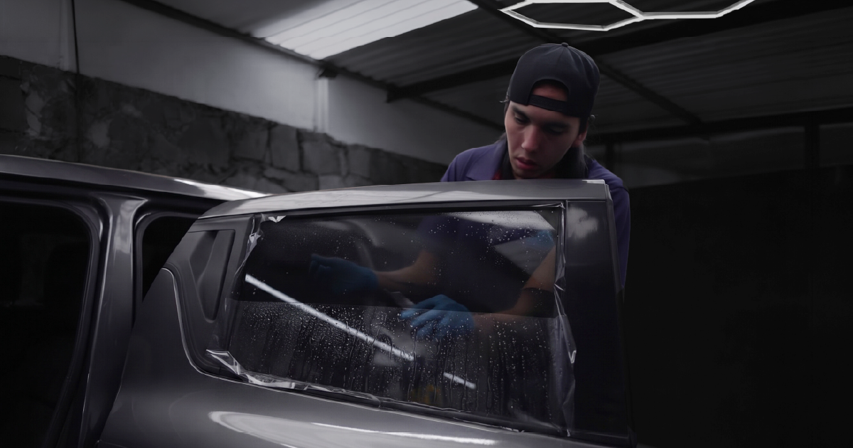 Cristal automotriz preparado para instalación